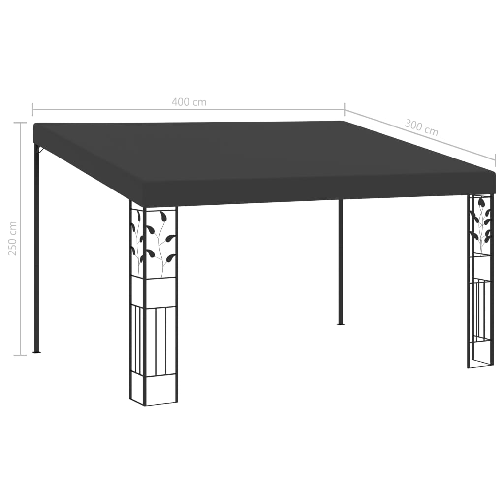 Gazebo a Parete 4x3x2,5 m Antracite | homemem39