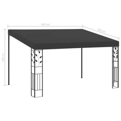 Gazebo a Parete 4x3x2,5 m Antracite | homemem39