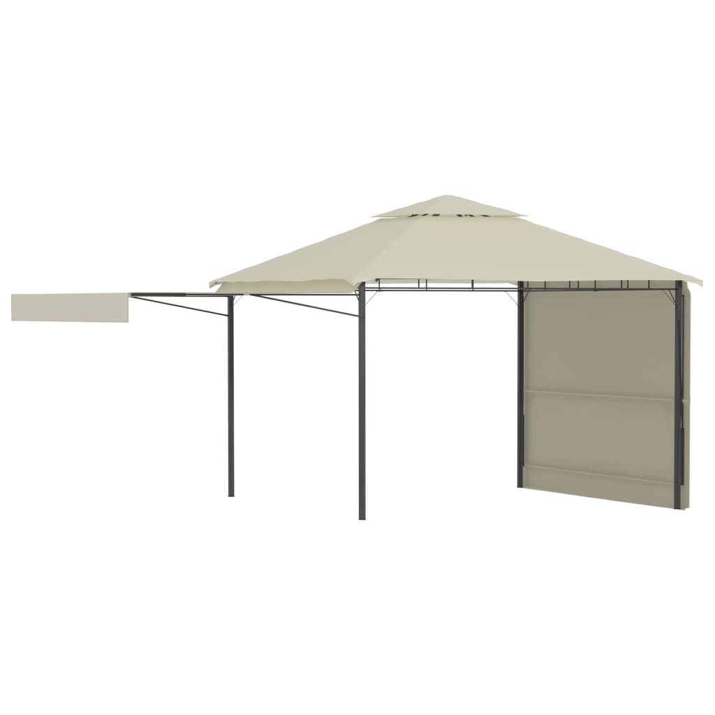 Gazebo con Tetto Doppio Estendibile 3x3x2,75 m Crema 180 g/m² - homemem39