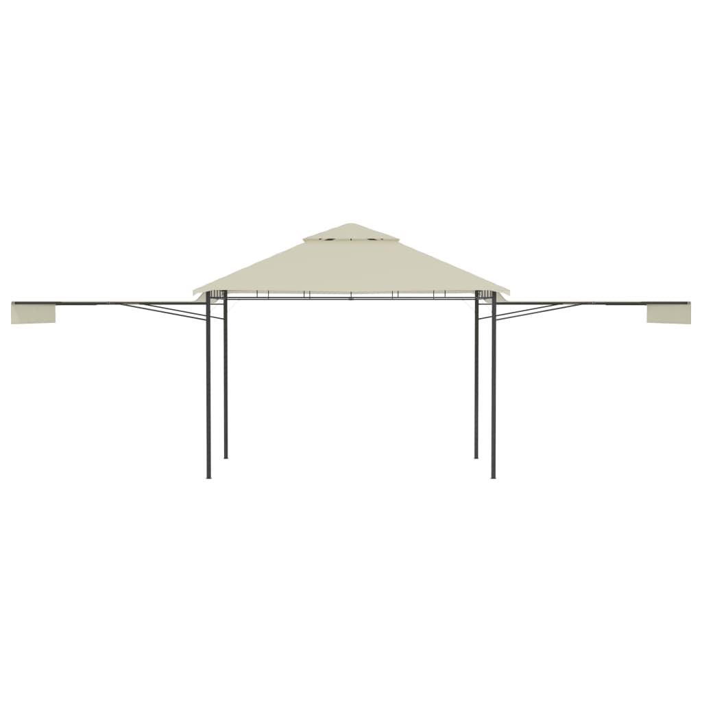 Gazebo con Tetto Doppio Estendibile 3x3x2,75 m Crema 180 g/m²