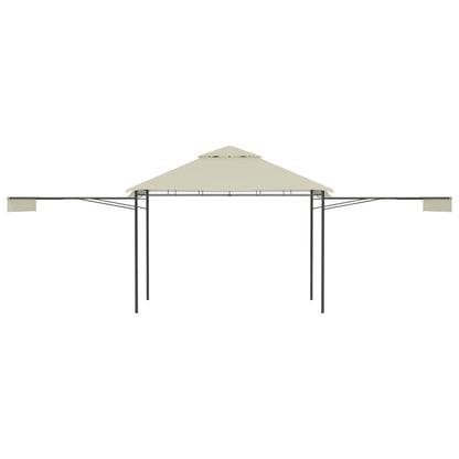 Gazebo con Tetto Doppio Estendibile 3x3x2,75 m Crema 180 g/m²