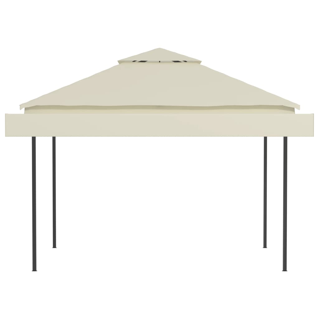 Gazebo con Tetto Doppio Estendibile 3x3x2,75 m Crema 180 g/m² | homemem39