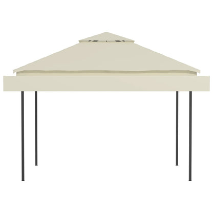 Gazebo con Tetto Doppio Estendibile 3x3x2,75 m Crema 180 g/m² - homemem39