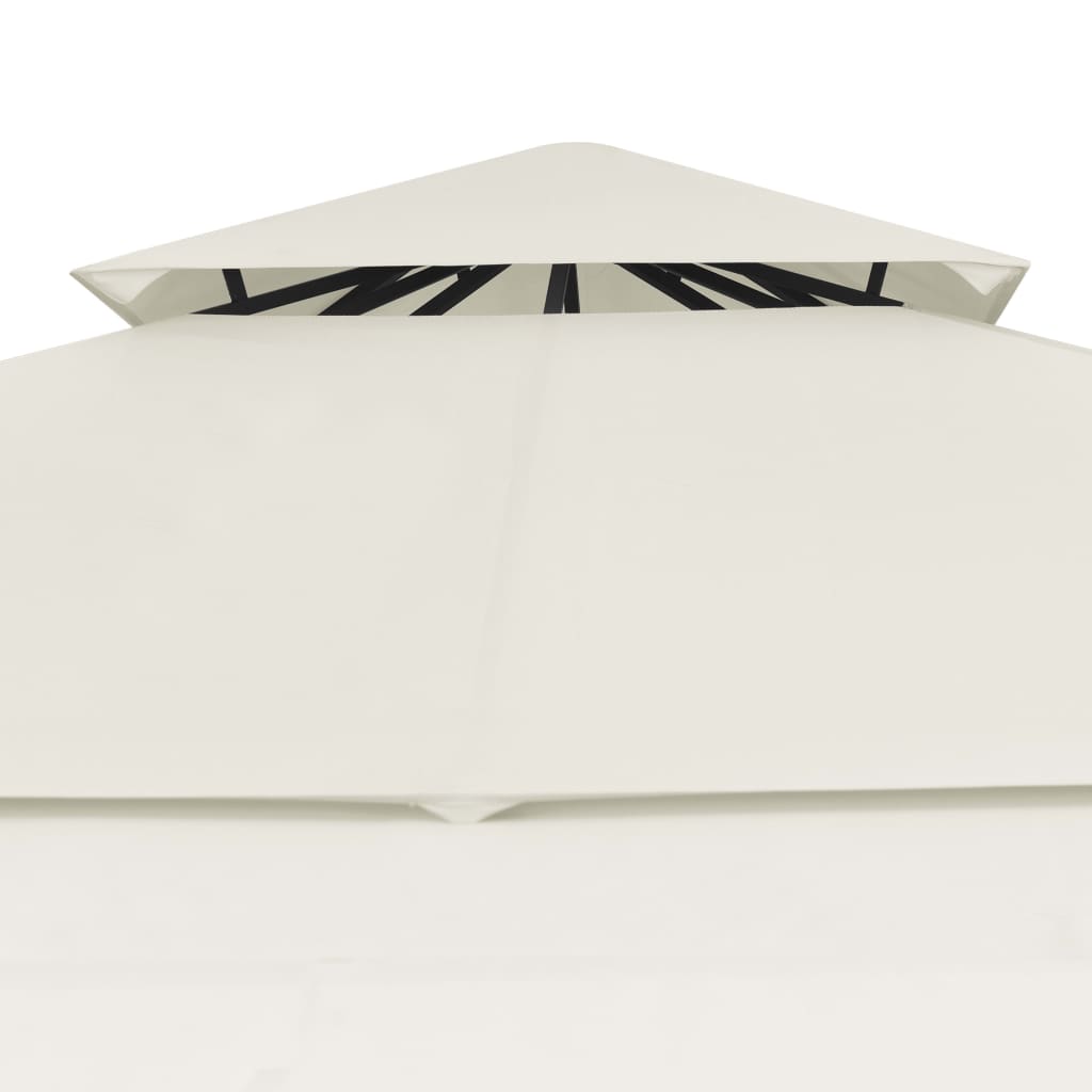 Gazebo con Tetto Doppio Estendibile 3x3x2,75 m Crema 180 g/m² | homemem39