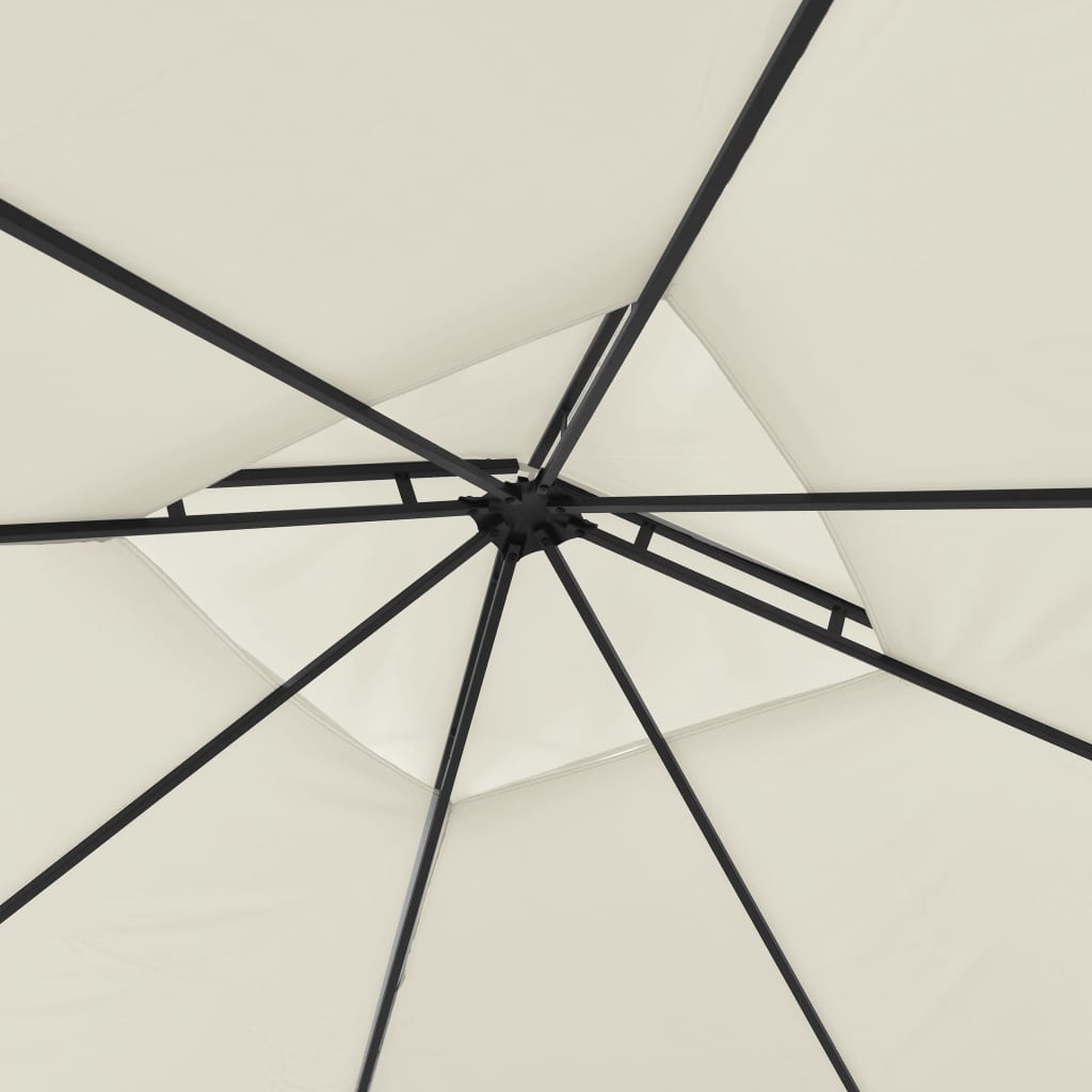 Gazebo con Tetto Doppio Estendibile 3x3x2,75 m Crema 180 g/m² | homemem39