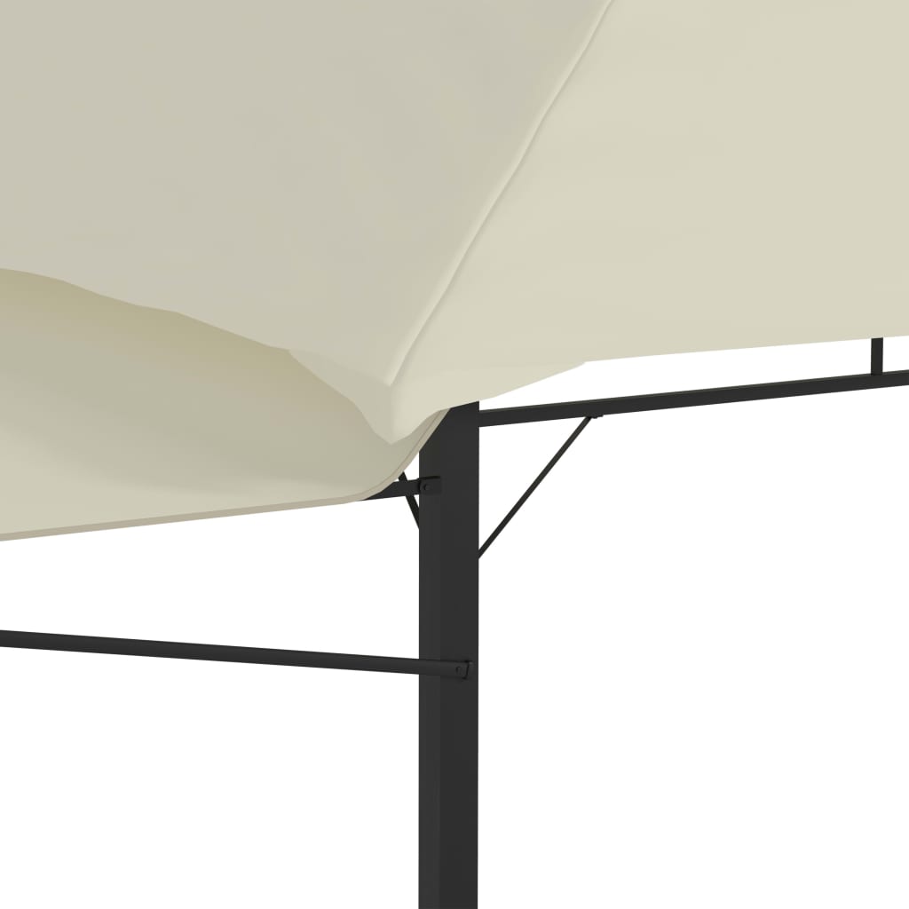 Gazebo con Tetto Doppio Estendibile 3x3x2,75 m Crema 180 g/m²