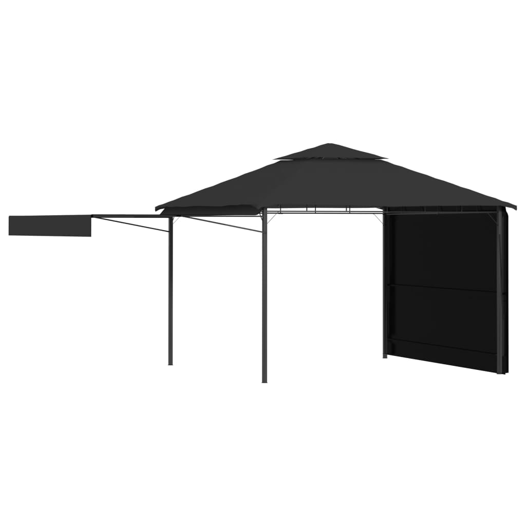 Gazebo Tetto Doppio Estendibile 3x3x2,75 m Antracite 180 g/m² - homemem39