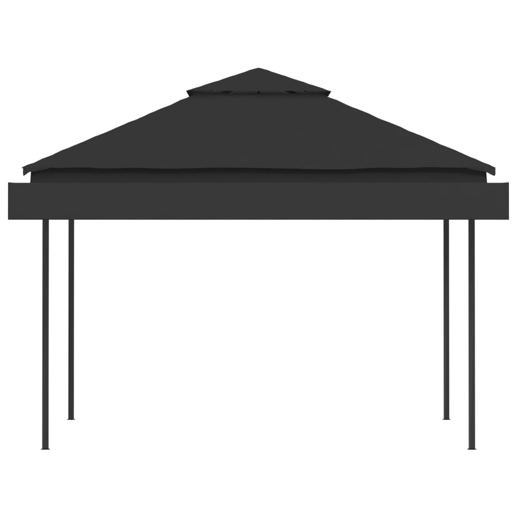 Gazebo Tetto Doppio Estendibile 3x3x2,75 m Antracite 180 g/m² - homemem39