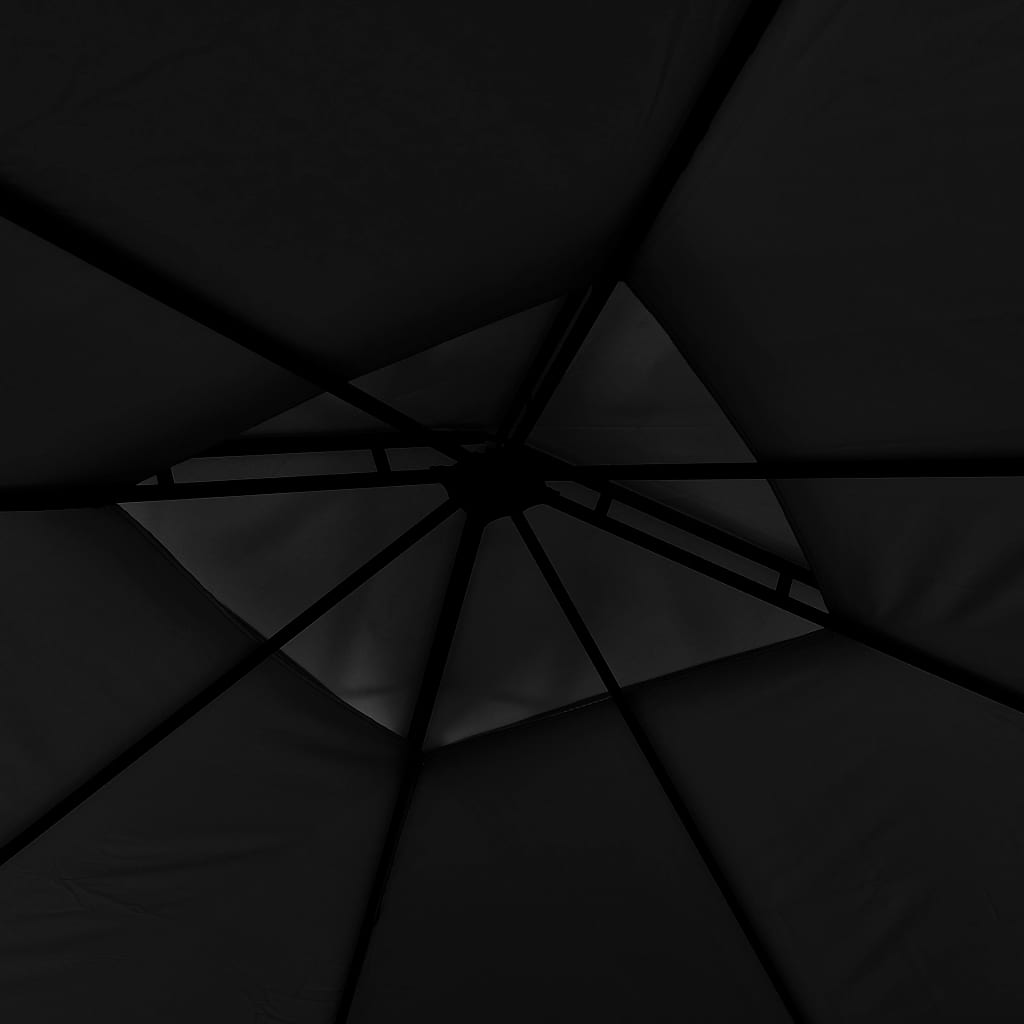 Gazebo Tetto Doppio Estendibile 3x3x2,75 m Antracite 180 g/m² - homemem39