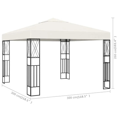 Gazebo 3x3 m Crema in Tessuto - homemem39