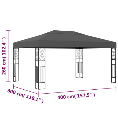 Gazebo 3x4 m Antracite in Tessuto | homemem39