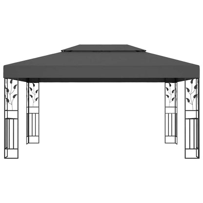 Gazebo con Tetto Doppio 3x4 m Antracite | homemem39