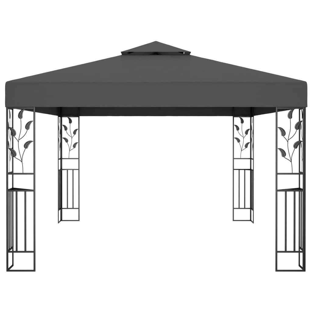Gazebo con Tetto Doppio 3x4 m Antracite - homemem39