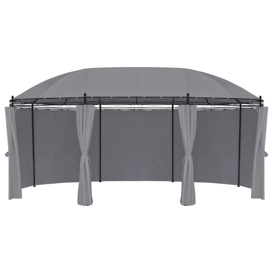 Gazebo con Tende 520x349x255 cm Antracite - homemem39