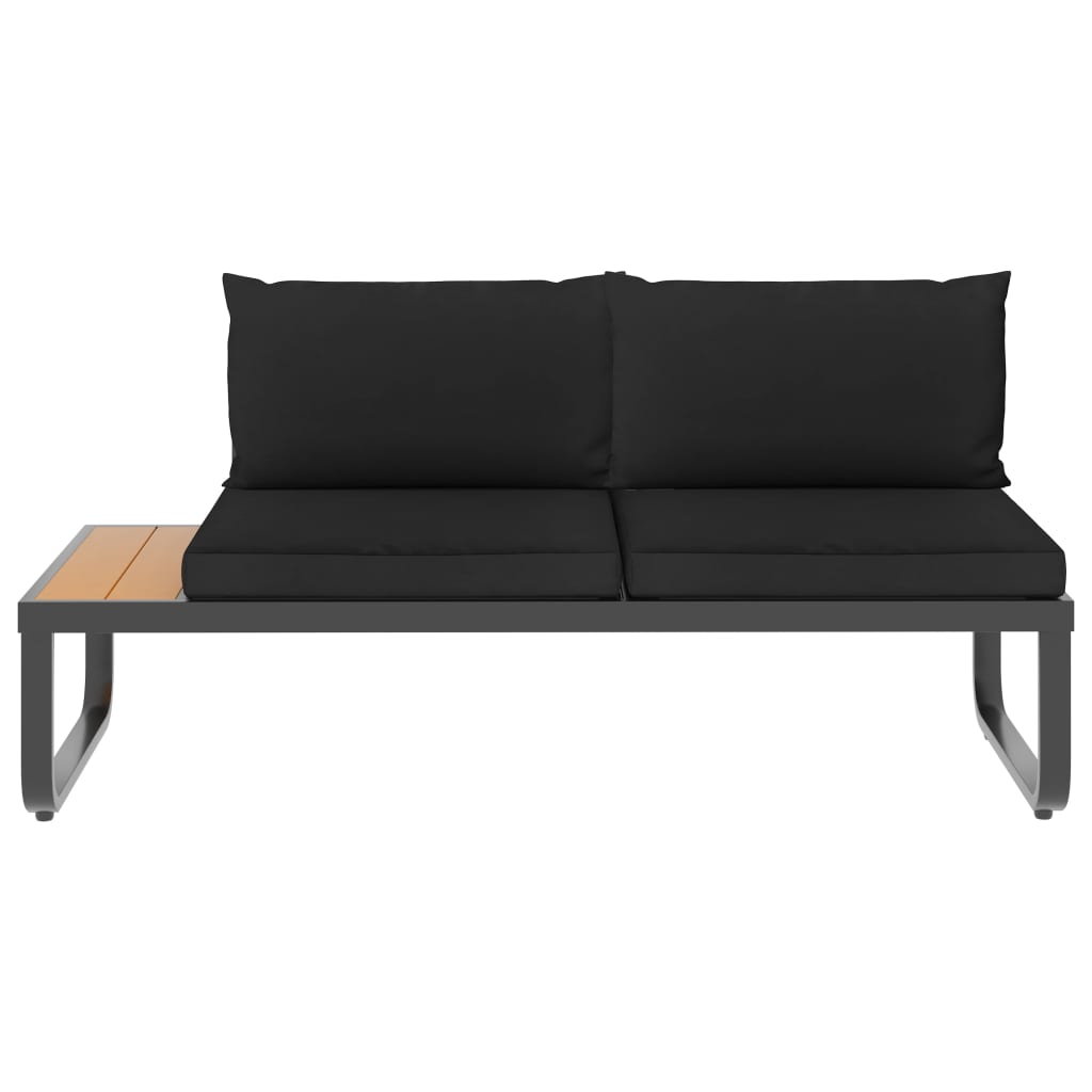 Set Divano da Giardino 4 pz ad Angolo Cuscini in Alluminio WPC | homemem39