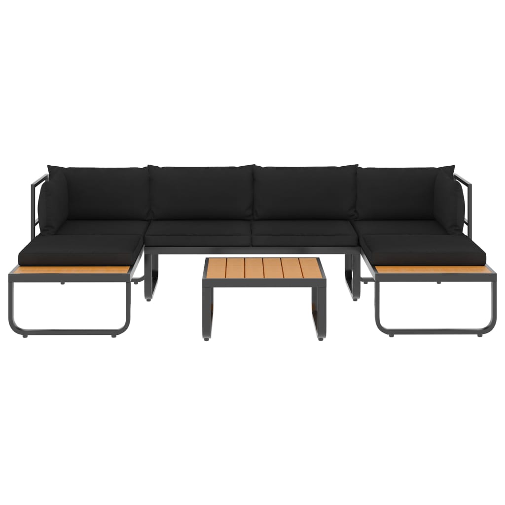 Set Divano da Giardino 4 pz ad Angolo Cuscini in Alluminio WPC | homemem39
