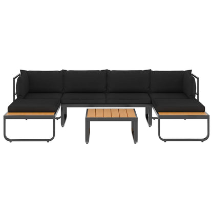 Set Divano da Giardino 4 pz ad Angolo Cuscini in Alluminio WPC | homemem39