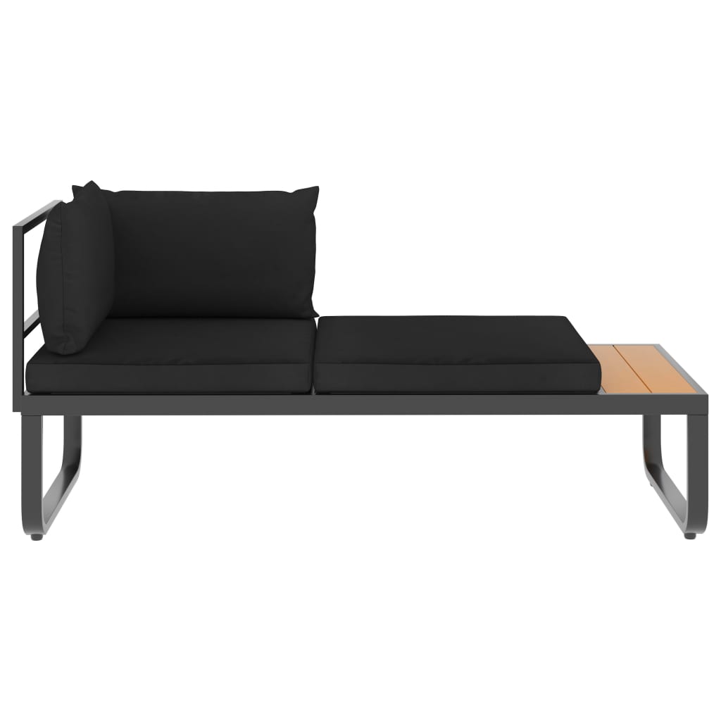 Set Divano da Giardino 4 pz ad Angolo Cuscini in Alluminio WPC | homemem39