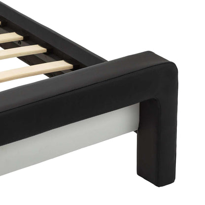 Struttura del letto Nero 218 x 132 x 86.5 cm Pelle Sintetica