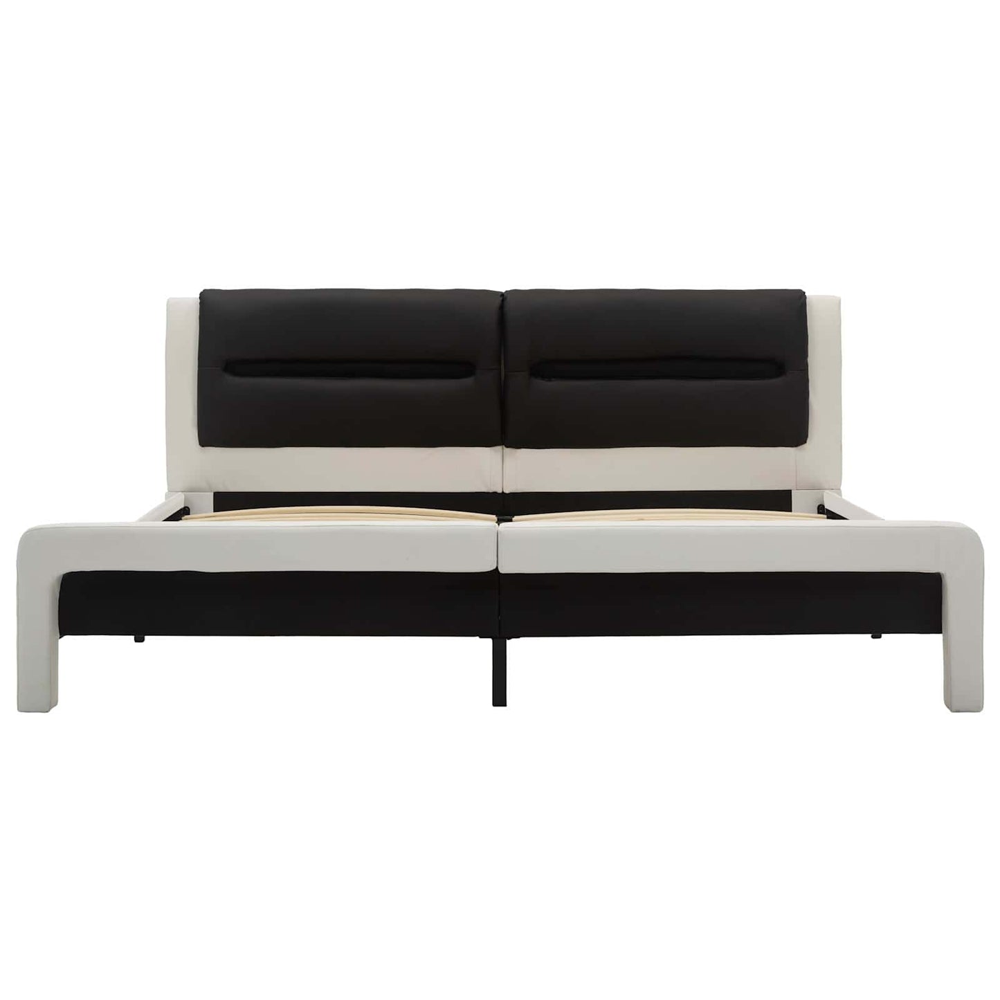 Struttura del letto Bianco e Nero 120 x 200 cm Pelle Sintetica
