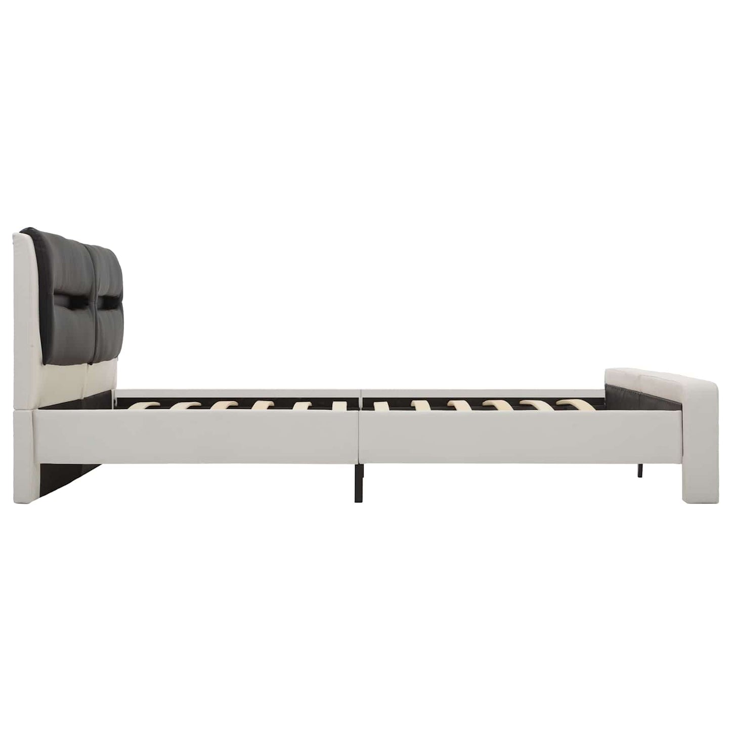 Struttura del letto Bianco e Nero 120 x 200 cm Pelle Sintetica