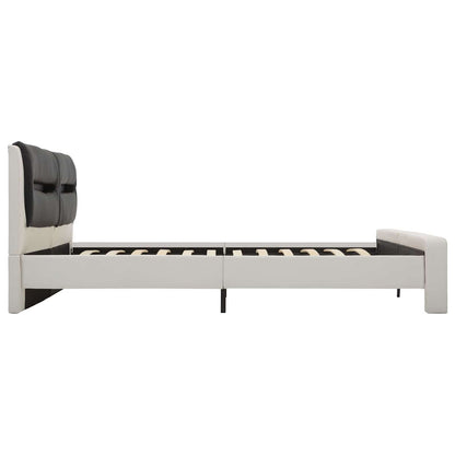 Struttura del letto Bianco e Nero 120 x 200 cm Pelle Sintetica