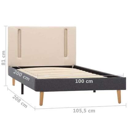 Giroletto con LED Crema e Grigio Scuro in Tessuto 100x200 cm