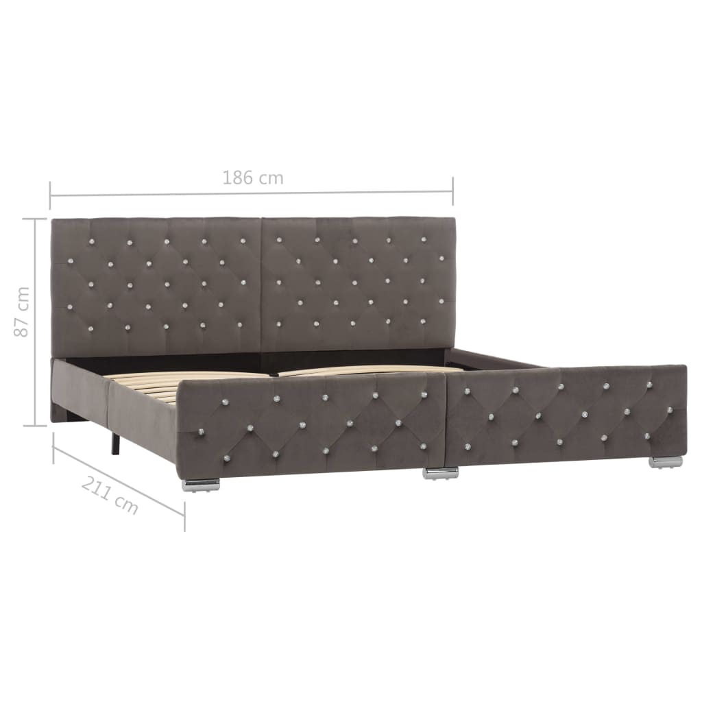 Giroletto Grigio in Velluto 180x200 cm | homemem39
