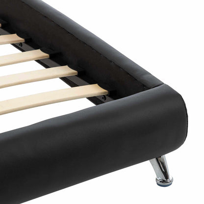 Struttura del letto Nero 160 x 200 cm Pelle Sintetica