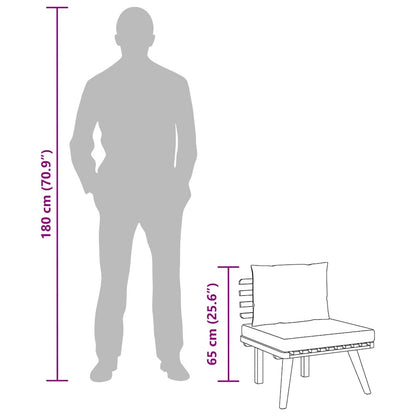 Sedia da Giardino con Cuscini in Legno Massello di Acacia - homemem39