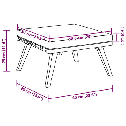 Sgabello da Giardino con Cuscino 60x60x29 cm in Massello Acacia - homemem39
