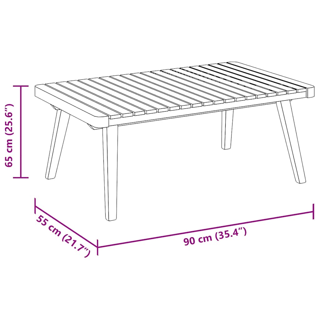 Tavolino da Giardino 90x55x35 cm in Legno Massello di Acacia | homemem39