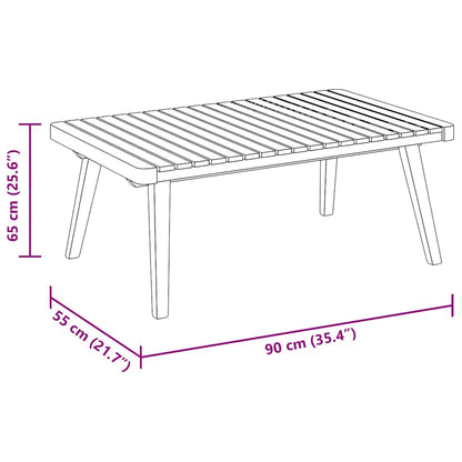 Tavolino da Giardino 90x55x35 cm in Legno Massello di Acacia | homemem39