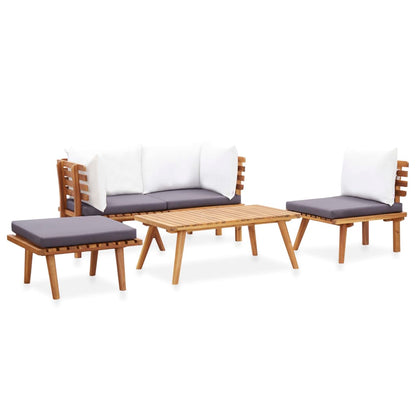 Set Divani da Giardino 5 pz in Legno Massello di Acacia | homemem39