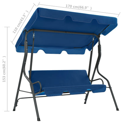 Panchina a Dondolo da Giardino Blu Scuro 170x110x153 cm Tessuto - homemem39