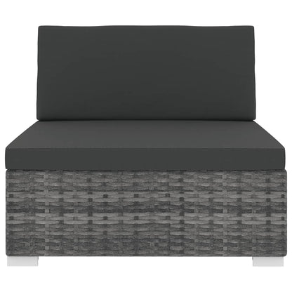 Seduta Centrale Modulare con Cuscini in Polyrattan Grigio | homemem39