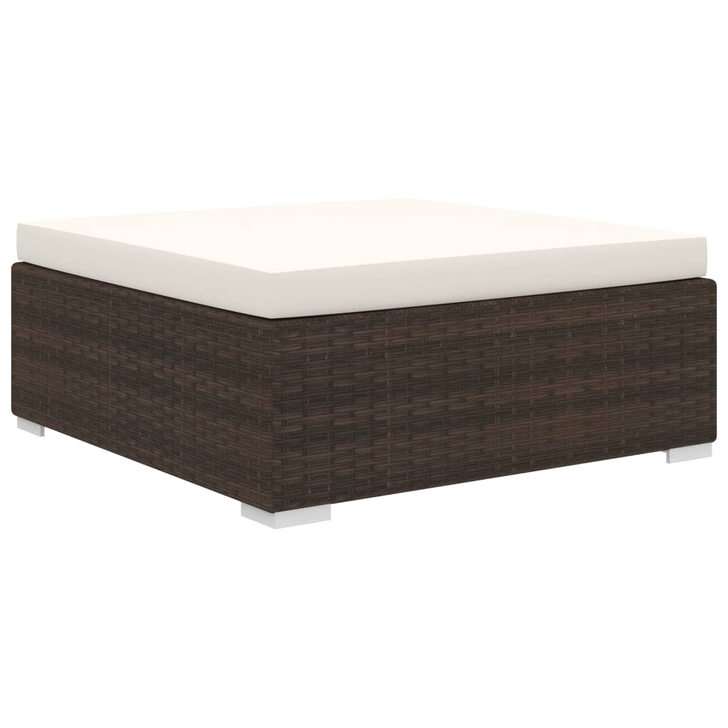 Set Divani da Giardino 10 pz con Cuscini in Polyrattan Marrone | homemem39