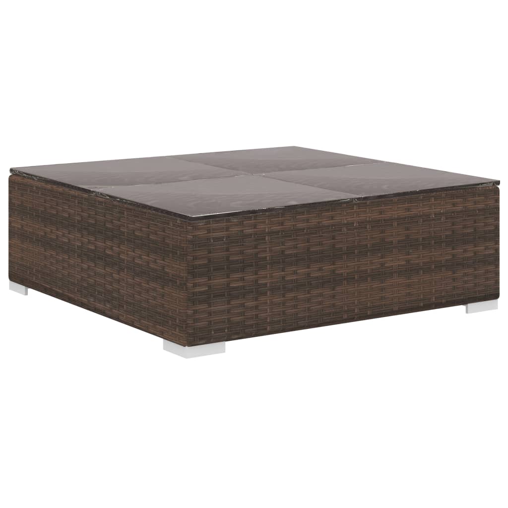 Set Divani da Giardino 10 pz con Cuscini in Polyrattan Marrone | homemem39