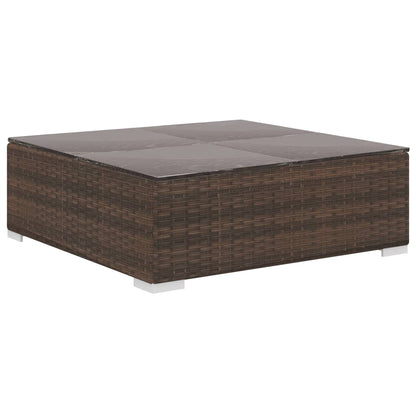Set Divani da Giardino 10 pz con Cuscini in Polyrattan Marrone | homemem39