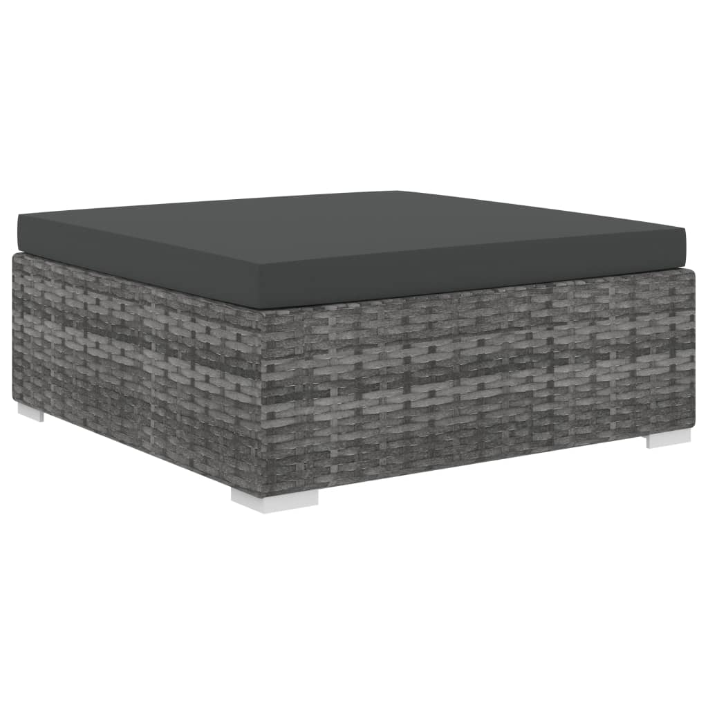 Set Divani da Giardino 10 pz con Cuscini in Polyrattan Grigio | homemem39