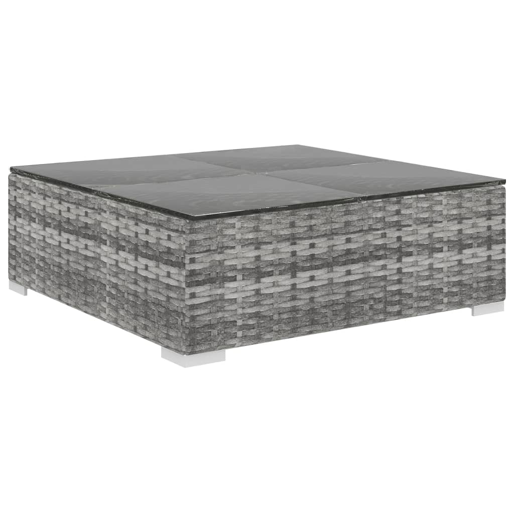 Set Divani da Giardino 10 pz con Cuscini in Polyrattan Grigio | homemem39