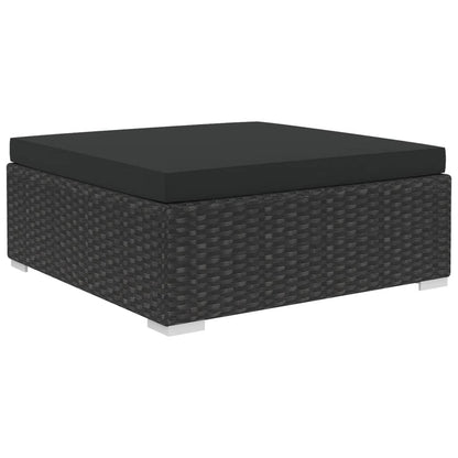 Set Divani da Giardino 10 pz con Cuscini in Polyrattan Nero | homemem39