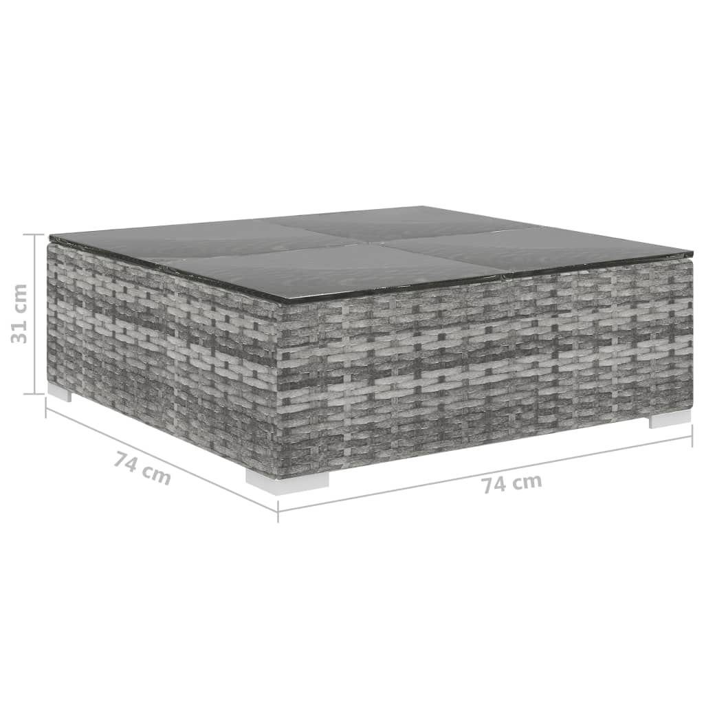 Set Divani da Giardino 8 pz con Cuscini in Polyrattan Grigio | homemem39