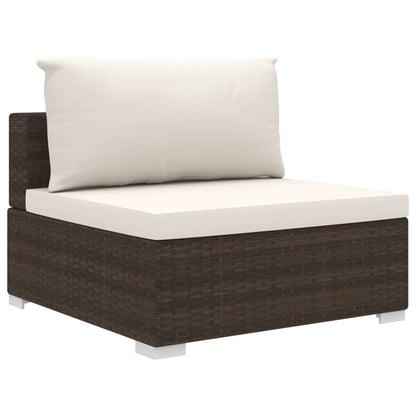 Set Divani da Giardino 8 pz con Cuscini in Polyrattan Marrone | homemem39