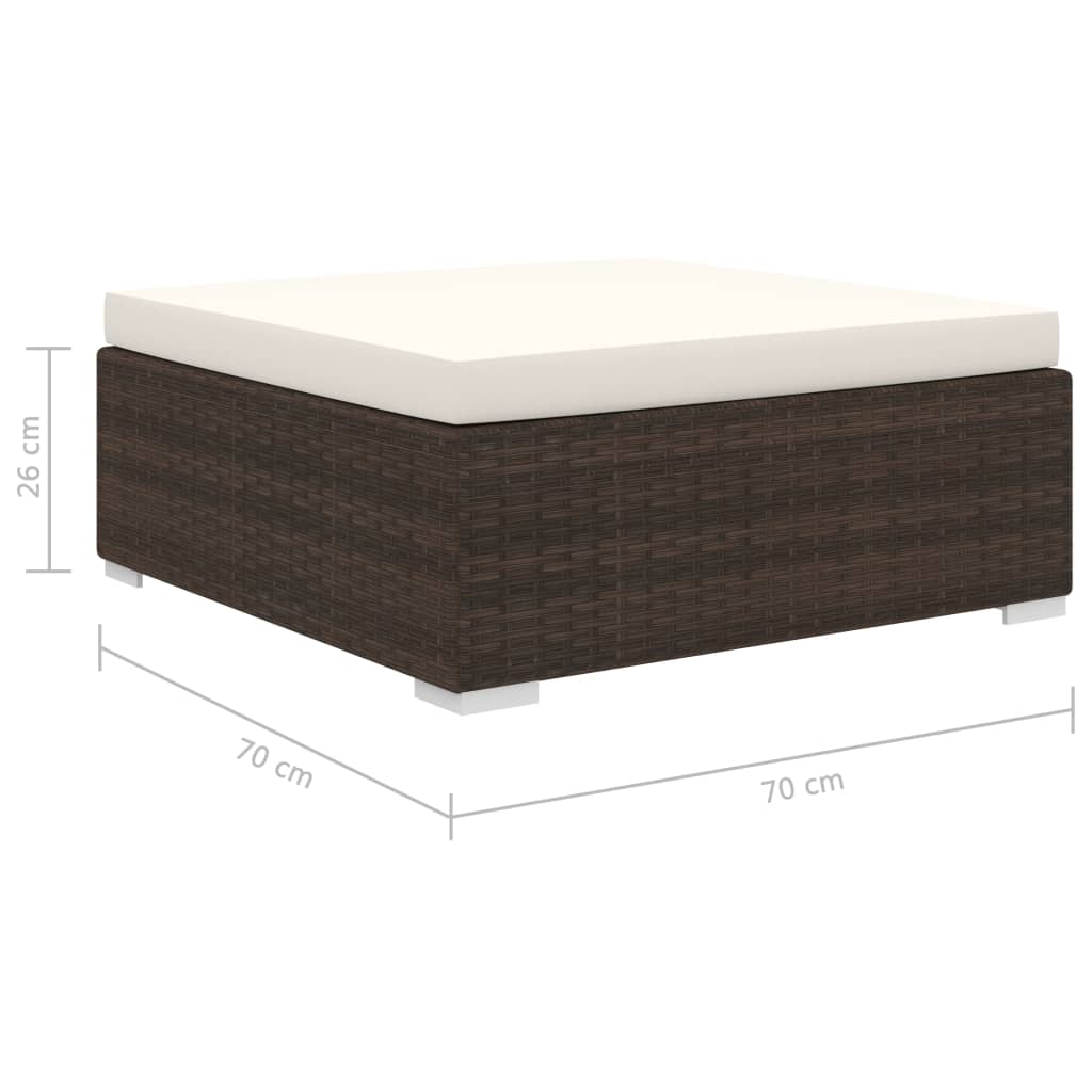 Set Divani da Giardino 8 pz con Cuscini in Polyrattan Marrone | homemem39