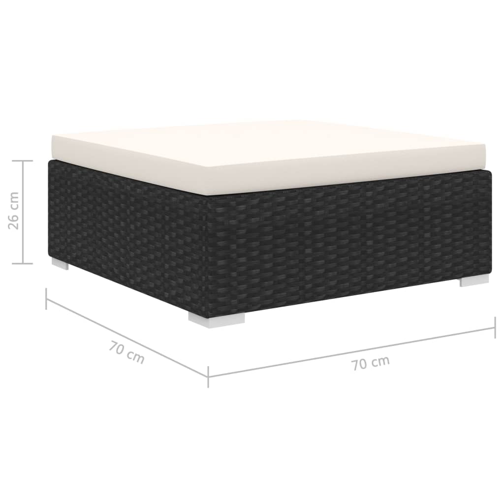 Set Divani da Giardino 8 pz con Cuscini in Polyrattan Nero | homemem39
