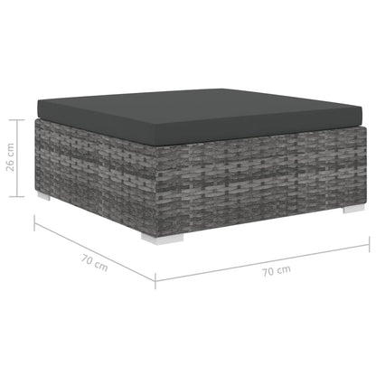 Set Divani da Giardino 8 pz con Cuscini in Polyrattan Grigio | homemem39