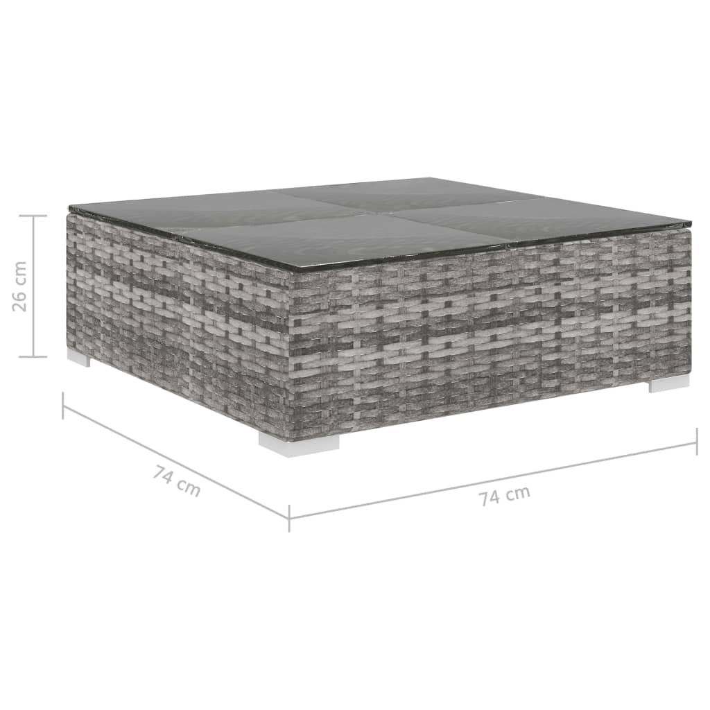 Set Divani da Giardino 8 pz con Cuscini in Polyrattan Grigio | homemem39