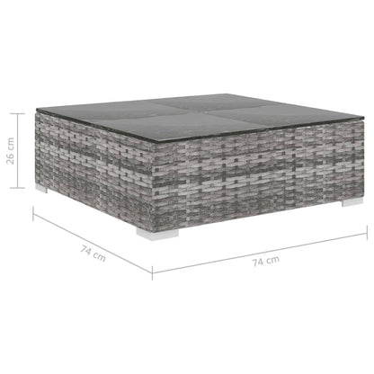 Set Divani da Giardino 8 pz con Cuscini in Polyrattan Grigio | homemem39