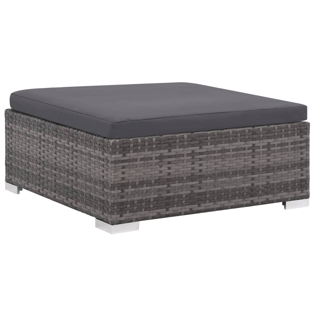 Set Divani da Giardino 6 pz con Cuscini in Polyrattan Grigio | homemem39